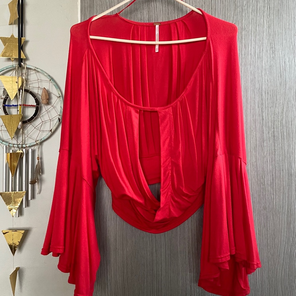 Long sleeve stretchy knit blouse